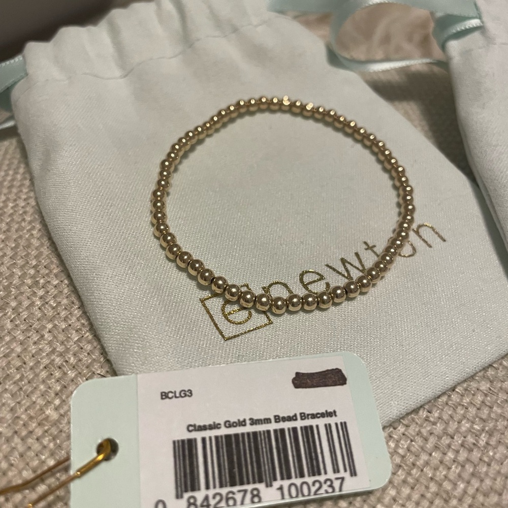 EUC enewton 3mm bead bracelet gold